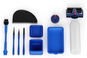 DrawPies Glue Roller, 10PCS Wood Glue Roller Applicator Set Includes Wood Glue Bottle (8oz), Spreader, Silicone Glue Brush & Pod, Application Tray for Woodworking, Arts, Crafts