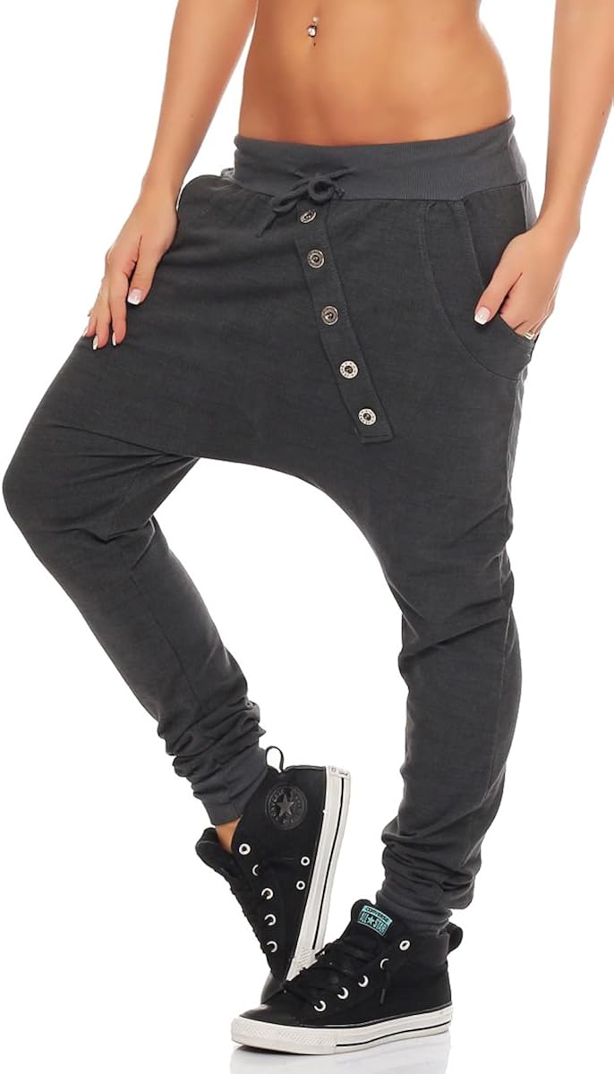 Malito Boyfriend Pants in The „Knit“ Design Baggy Trousers Aladin Bloomers Yoga 7398 Women One Size - Image 3