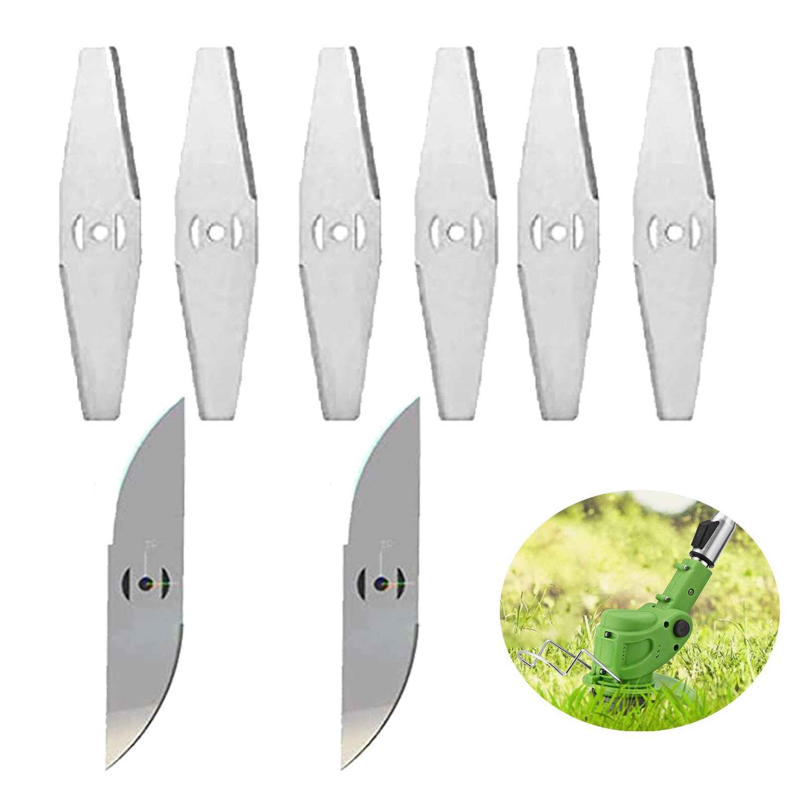 Brush Cutter Blade Metal Blade，cordless blade strimmer Spare ，garden strimmer metal blades 8 Stainless Steel Blades，for Garden Strimmers Accessories (silver)