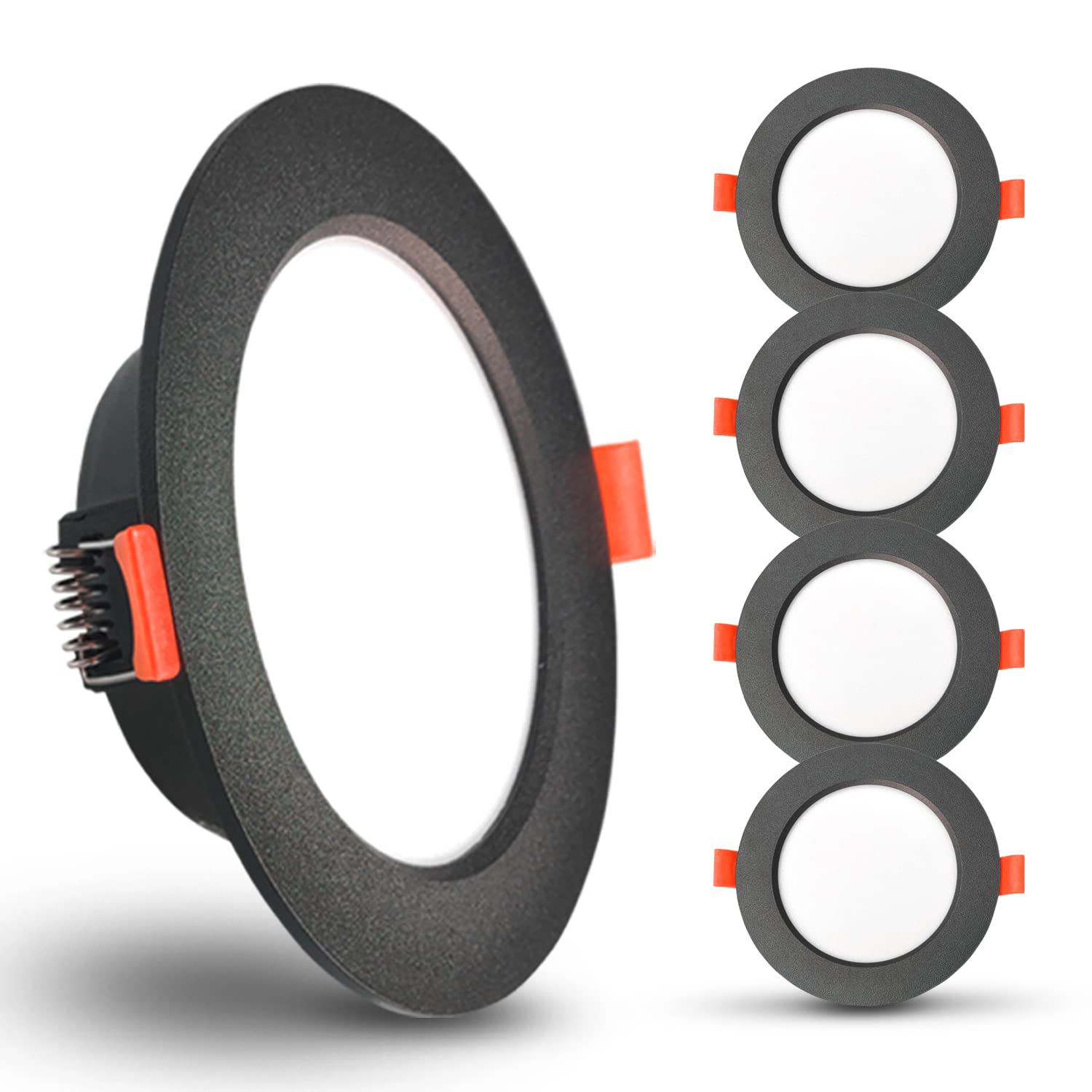 Sweier 7W Ultra Slim LED Recessed Ceiling Lights IP44-6000K Cool White Downlights (5 Pack),90-105mm Cutout,600 lm Bathroom & Living Room Spotlights