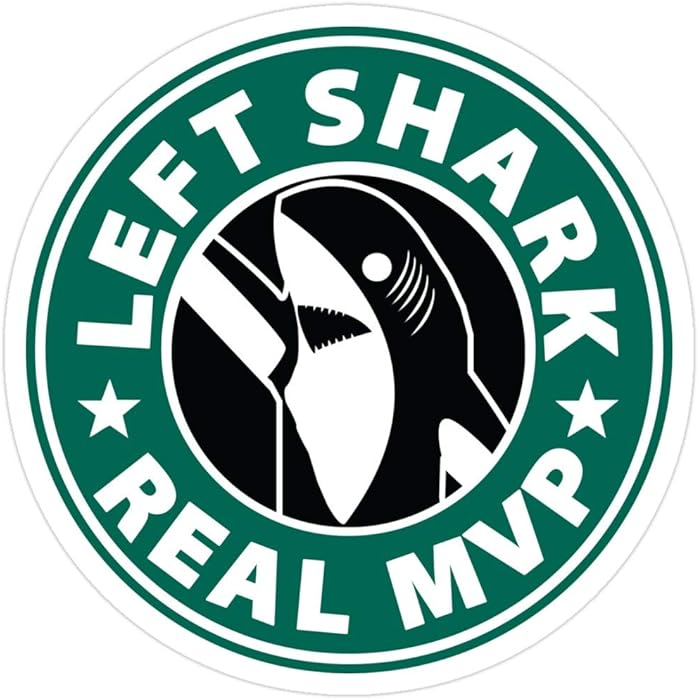 3 PCs Stickers Left Shark Real MVP - Super Bowl Halftime Shark 2015 Sticker for Laptop, Phone, Cars, Vinyl Funny Stickers Decal for Laptops, Guitar, Fridge