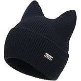 jaxmonoy Winter Cute Cat Ear Knitted Beanie Hats for Women and Men Soft Warm Knit hat Ladies Skull Beanies Cap