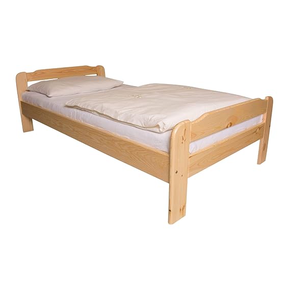 acerto 20024 Einzelbett mit Lattenrost aus Kiefer massiv - 80x200 cm Leichter Aufbau Robuste Bauweise Massives Holz-Bett | Be