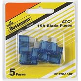 Bussmann BP/ATC-15-RP ATC Automotive Blade Fuse (15 Amp (Card)), 5 Pack