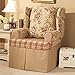 SureFit Sure FIT SF29848 Lexington One Piece Wing Chair Slipcover - T-Cushion Relaxed Fit - 100% Cotton – Up to 45” Tall - Machine Washable, Floral Red with Cream