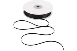 HUIHUANG Solid Color Satin Ribbon 1/8 inch x 100 Yards Roll Ribbon Thin Black Satin Ribbon for Crafts Sewing Gift Wrapping DIY Bows (Black)