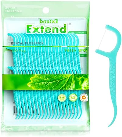 selcouth yyds Dental Floss Picks Mint 100Pcs 2in1 Toothpick Teeth Cleaning