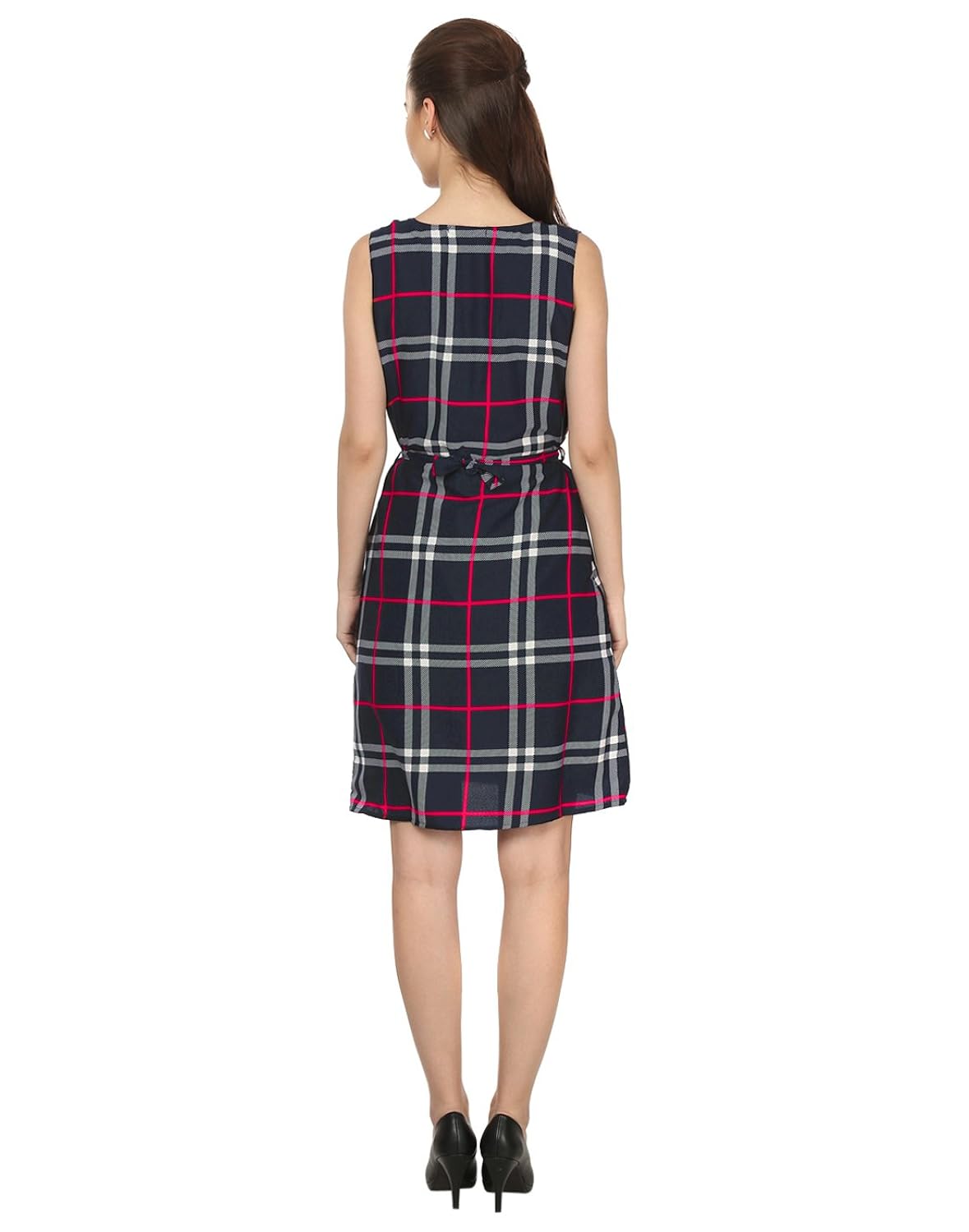 my swag crepe round neck casual women a-line regular midi dress