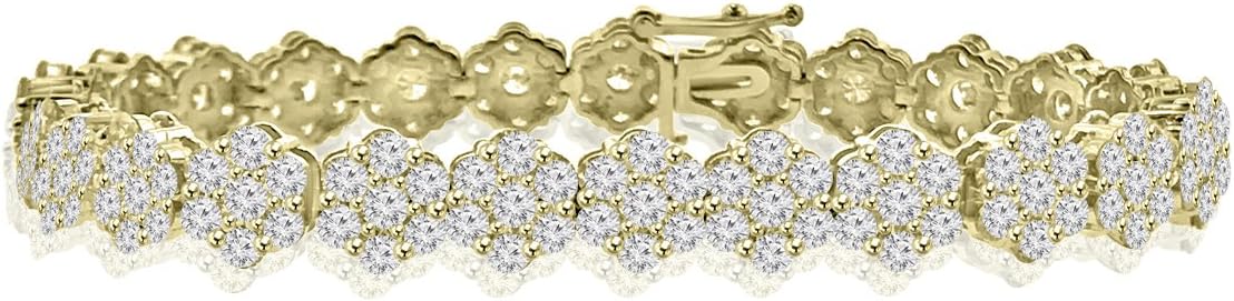 Madina Jewelry10.65 ct Ladies Round Cut Diamond Tennis Bracelet in (Color G Clarity SI-1) in 14 Kt Yellow Gold
