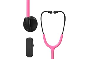 Clairre Basic Stethoscope Single Head, Gift for Nurses Doctors Nursing Students, for Medical and Home Use (With EVA Case, Pink Tube)