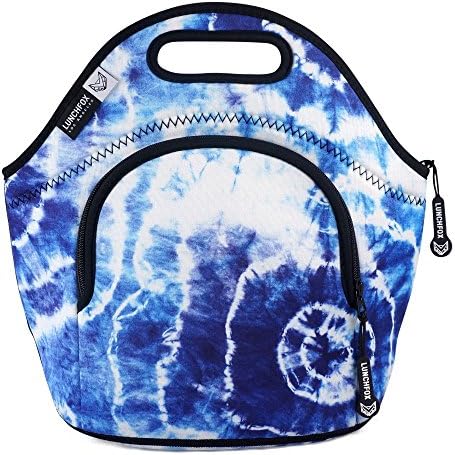Neoprene Lunch Bag for Women/Men - Heart of Venice by LunchFox - Tie Dye Insulated Bags/Totes - (The Original) Ultra Thick Neoprene Lunch Tote - The Adult 'Lunch Box' for Work, School, or Play