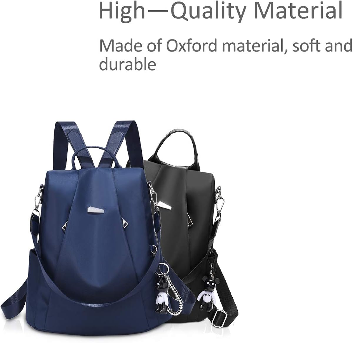 NICOLE & DORIS Fashion Women Backpack Casual Ladies Rucksack Shoulder Handbags School Bag Oxford Cloth Anti-theft Design Dark blue - Image 4