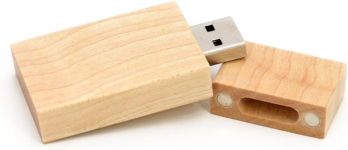 1 16GB USB 2.0 Wooden Maple Drive- Single Item - Grove Stick Design