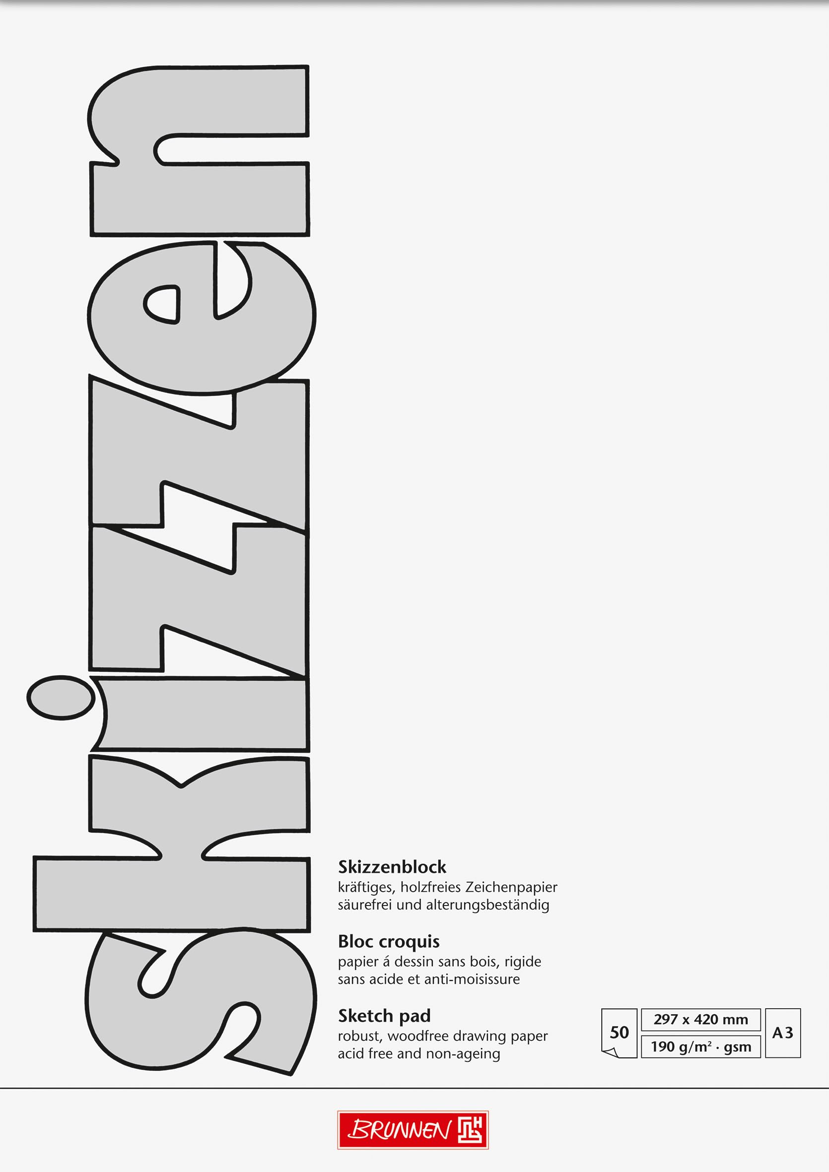 Brunnen Sketch Pad A3 297 x 420 mm 50 Pages 190 g/m²