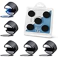 Maveek 5 Sets Black Clips Super Magnetic Cable Management System-Wire Fixing Summary Concave Round Buckle Includes Metal Plate Adhesive Desktop Wall Kitchen USB LAN