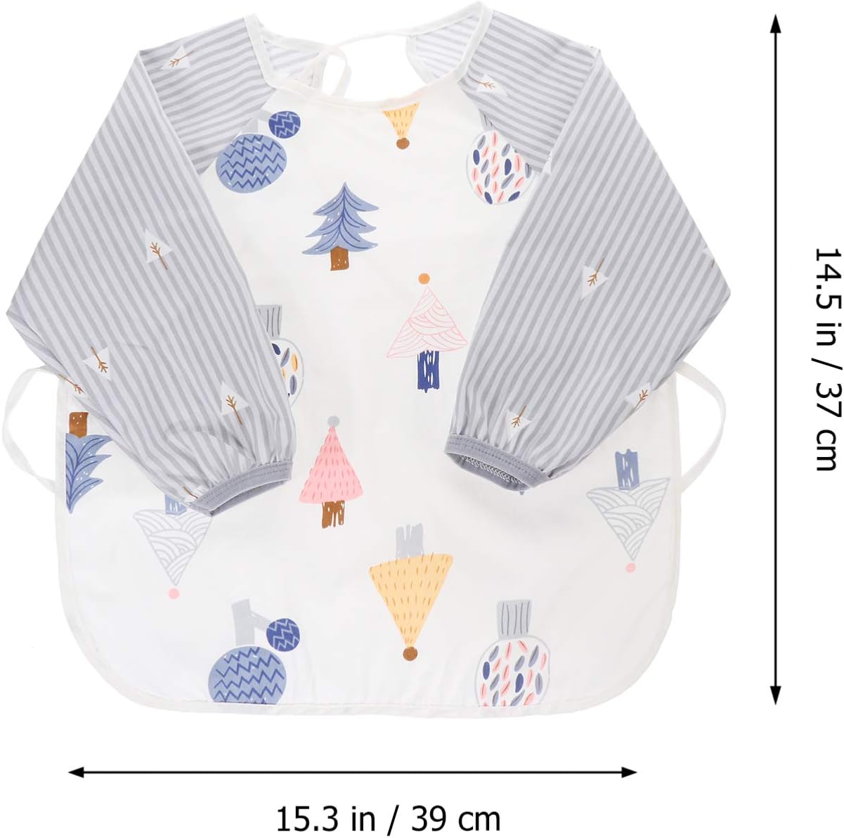 Baby Sleeved Bib Waterproof Baby Feeding Smock Cartoon Toddler Bib Aprons for Kids Feeding Painting Christmas Craft Party Supplies Blue - Image 3