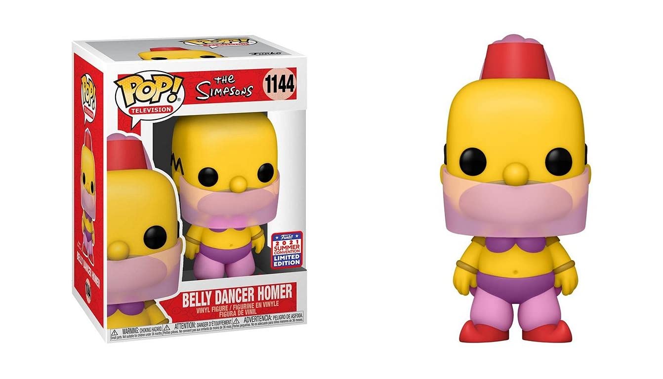 Funko Pop! The Simpsons Belly Dancer Homer 1144 FunKon 2021 Summer Convention Shared Exclusive