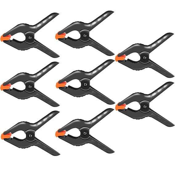 UTEBIT Leimzwingen Groß 8 Stück Klemmzwingen Foto Klein Set Hintergrund Weiß Schwarz 4 Inch Muslin Federzwingen Kulisse Klemm