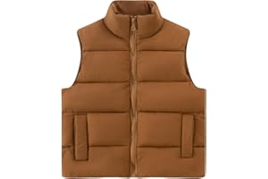 Spring&Gege Boys Zip up Puffer Vest Winter Outdoor Warm Zipper Lightweight Sleeveless Padded Jackets
