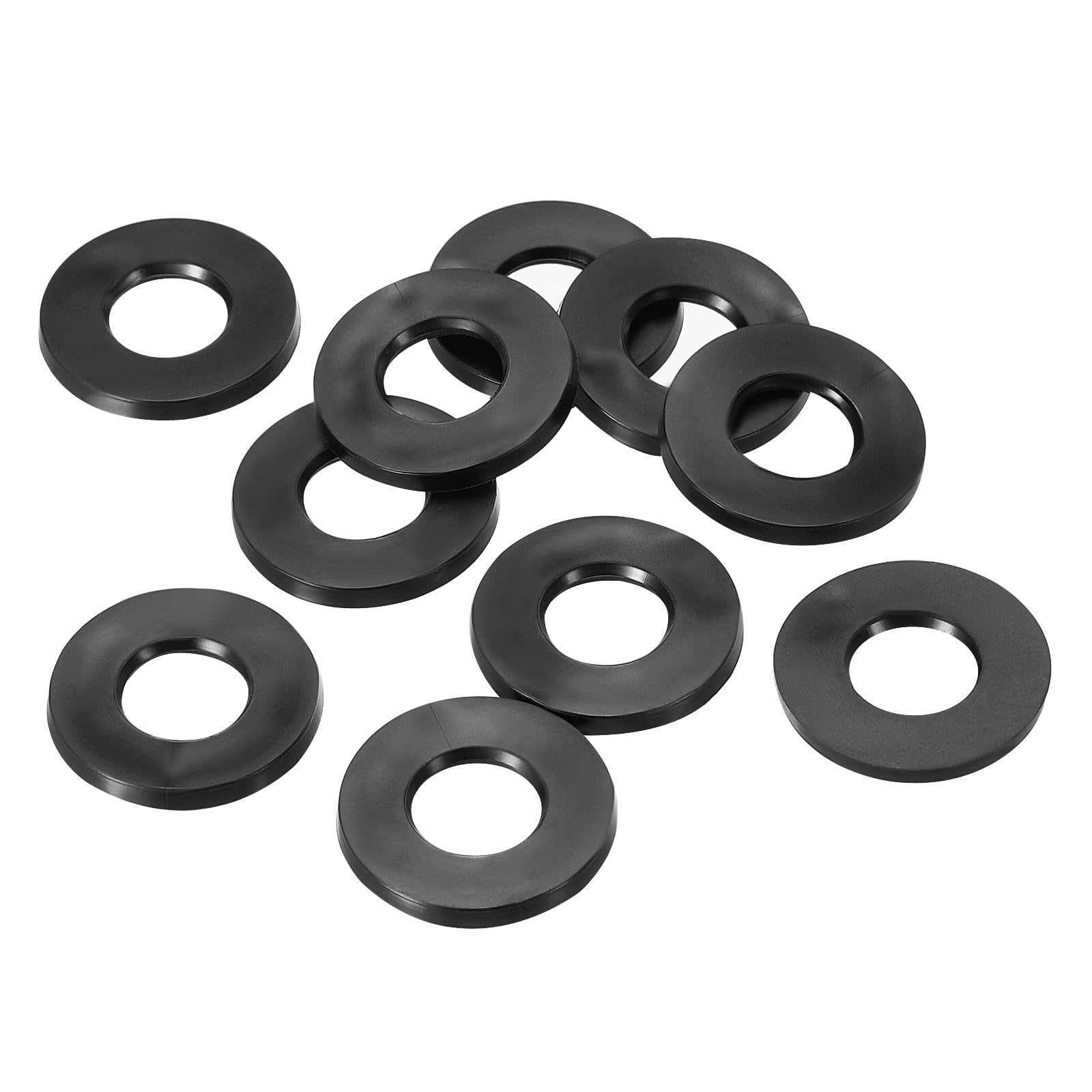 TOP-VIGOR 10Pcs Rubber Flat Washers, 20mm OD 10mm ID 2mm Thickness Heavy Duty Black Rubber Grommet Vibration Damping Pads Sealing Gasket Washers for Faucet Pipe Water Hose Fastener Bolt