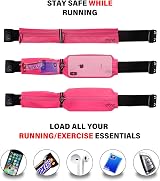 Eono Water Resistant Running Belt Pink Adjustable Waist Pack Large Capacity view 5