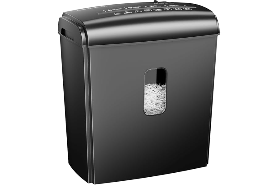 Locksworth 8-Sheet Micro Cut Shredder for Home Office, 4 Gallons Bin P-4 High Security Shredders for Papers/Credit Cards/Staples/Clips, Small Commercial Paper Shredder with Transparent Window