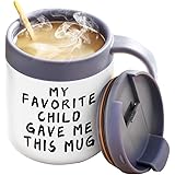 OWOXER DIY Gifts for Mom and Dad, Insulated Travel Best Mom Ever Coffee Mug with Handle and Lid for Women and Man, Mom Mug fo