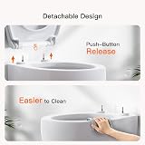 Pipishell Soft Close Toilet Seat with Quick Release White O Shape Hinges view 6