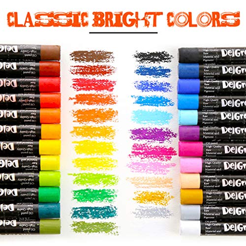 Mincho Artist Oil Pastels, 36 Assorted Colors Non Toxic, Artist Grade, Super Soft, Smooth Blending Texture, Ideal for Blending, Stenciling, Scratching Colors, Gift, Kids 3 & Up