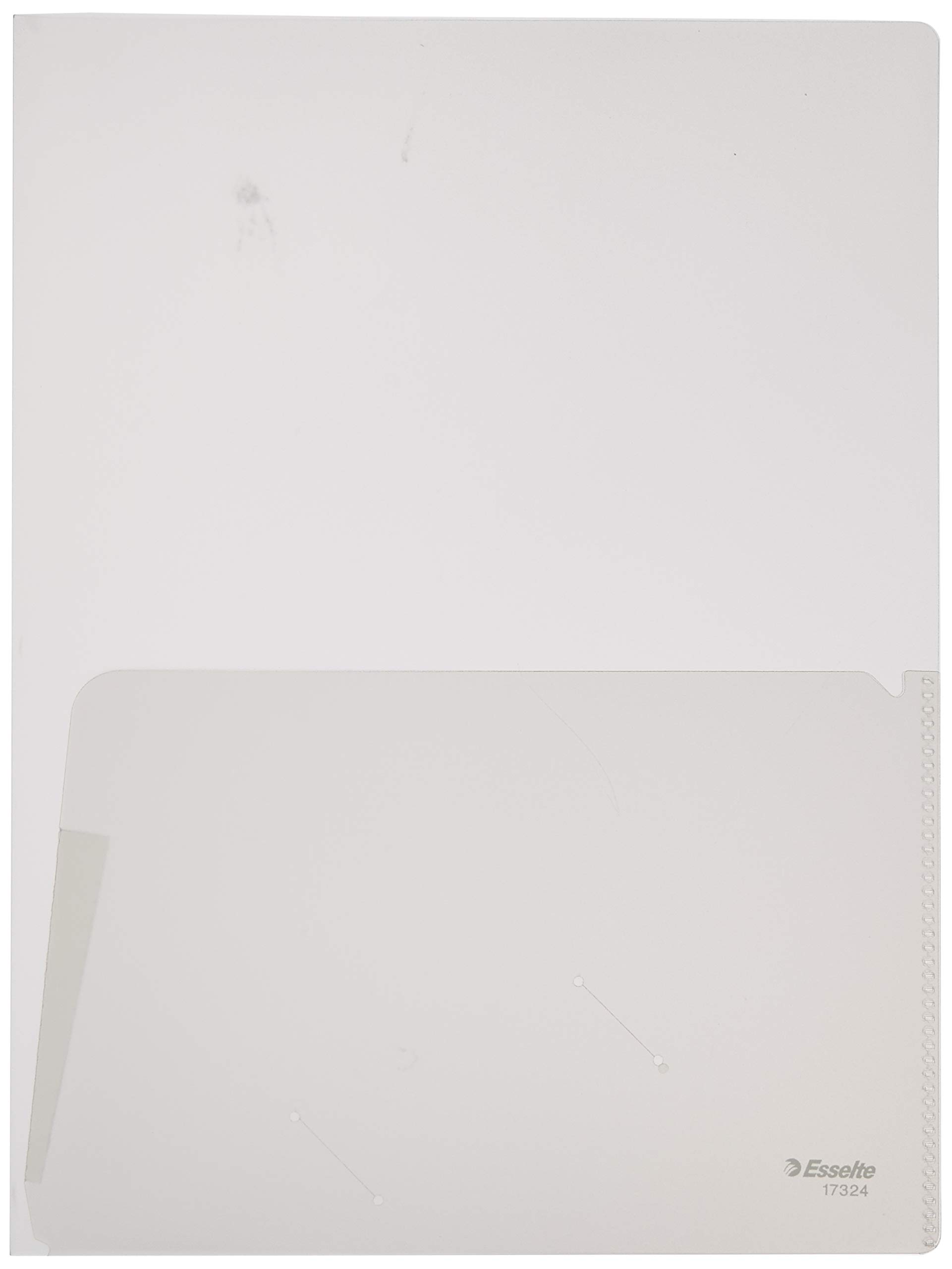 Esselte Bag of 5 Double Pocket folders in PP 18/100e 2 Pockets A4 Sheets or 1 A3 Sheet Transparent grainé