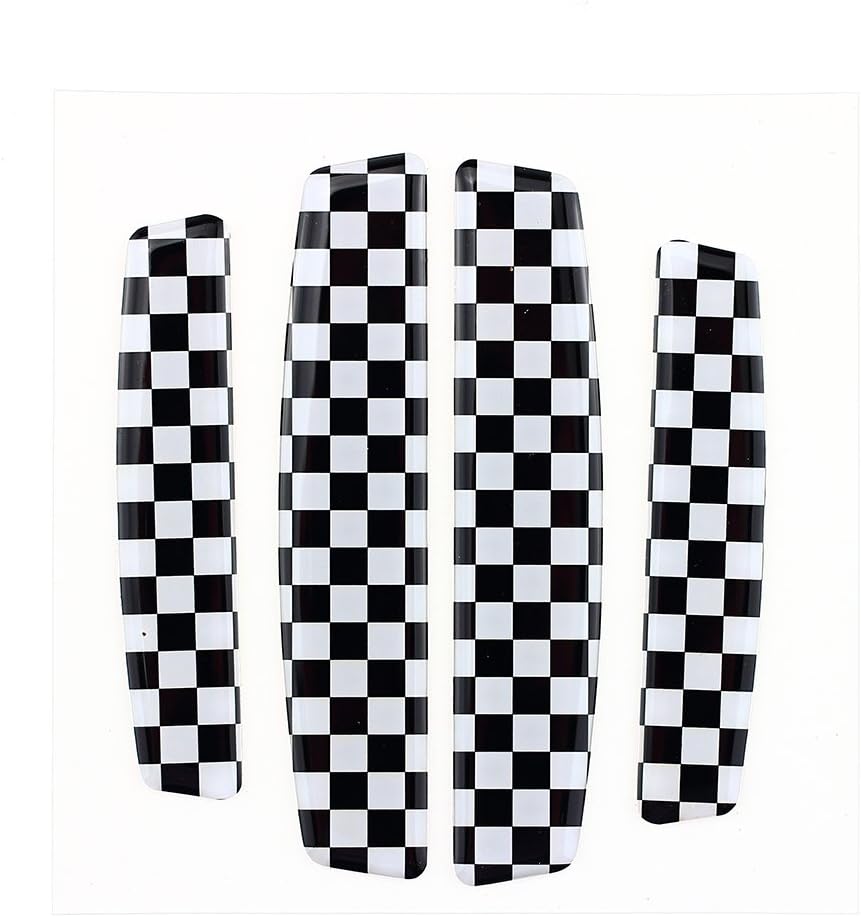 4pcs New Universal Checkerboard Racing Flag Silicone Anti-Rub Exterior Car Side Door Edge Protection Trim Sticker for Mini Cooper