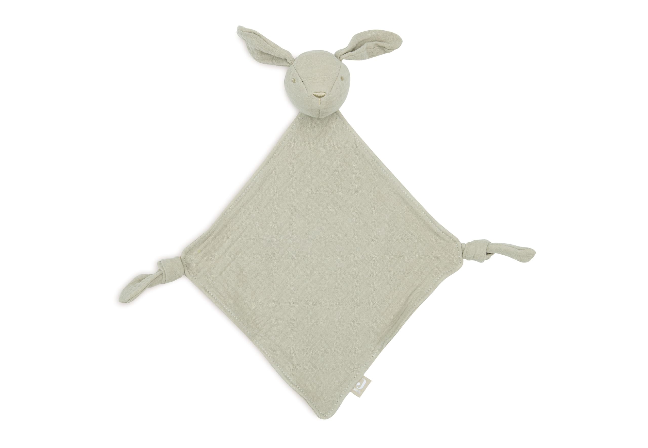 Jollein Baby Comforter - Bunny Ears, Olive Green - Dummy Cloth - 100% Cotton - Cuddly Blanket - Oeko-Tex Certified - Olive Green