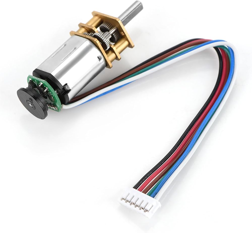 FTVOGUE GBMQ-GM12BY20 DC6V 2W Gear Motor Hall Encoder 70RPM Low Noise