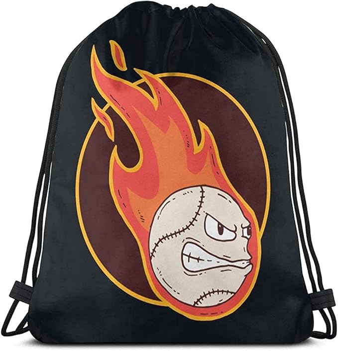 ZBBIN Baseball Drawstring Backpack Rucksack Shoulder Bags Gym