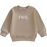 Thilsidee Toddler Baby Boy Girl One/Two Years Birthday Outfit Long Sleeve Embroidery Sweatshirt Shirt Crewneck Pullover Tops