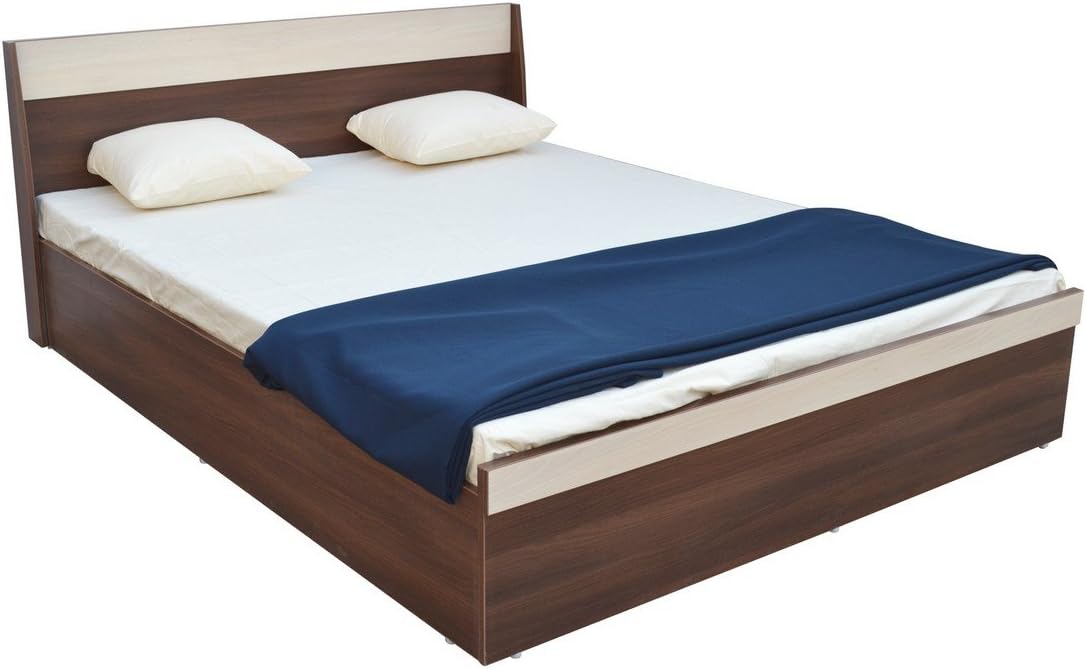 UNiCOS Ivon King Size Bed with Storage (Matte Finish, Moldau Acacia and Light Acacia)