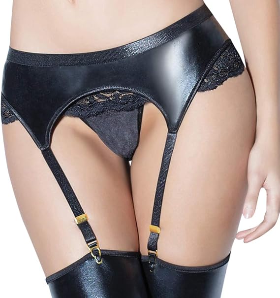 Yazidan Damen Sexy Leder Hotpants Unterhose Unterwasche Mit Strumpfhalter Strumpfband Strapsen Set Spitzen Breasted Hoschen Europaische Und Amerikanische Hosentrager Hoschen Und Unterwasche Amazon De Bekleidung