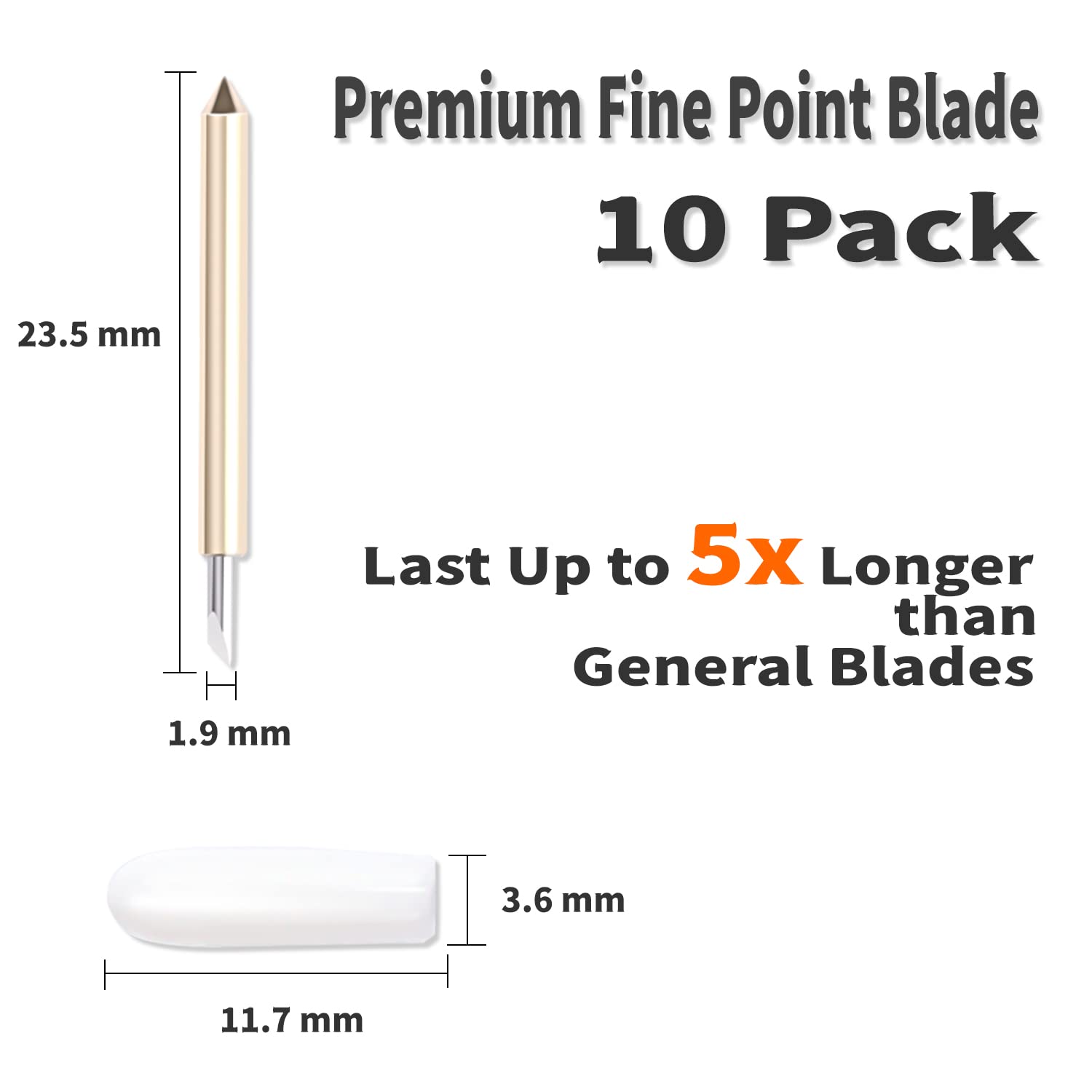 THANMO 10 pcs Premium Fine Point Replacement Blade Compatible with Explore Air 3/Explore 4/Maker/Maker 3/Maker 4,Blade Perfect for Cutting Cuts Glitter Vinyl,Cardstock,Faux,Adhesive Foil,Vellum Etc