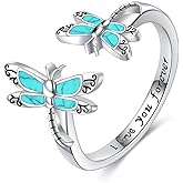 YONFQE Dragonfly Ring Sterling Silver Thumb Ring Open Rings Jewelry Gifts for Women Men