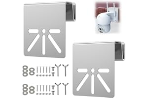 2 Pack Gutter Mount Bracket Outdoor Camera with Screws Nuts & Washers, Stainless Steel Weatherproof Solar Security Camera Hol