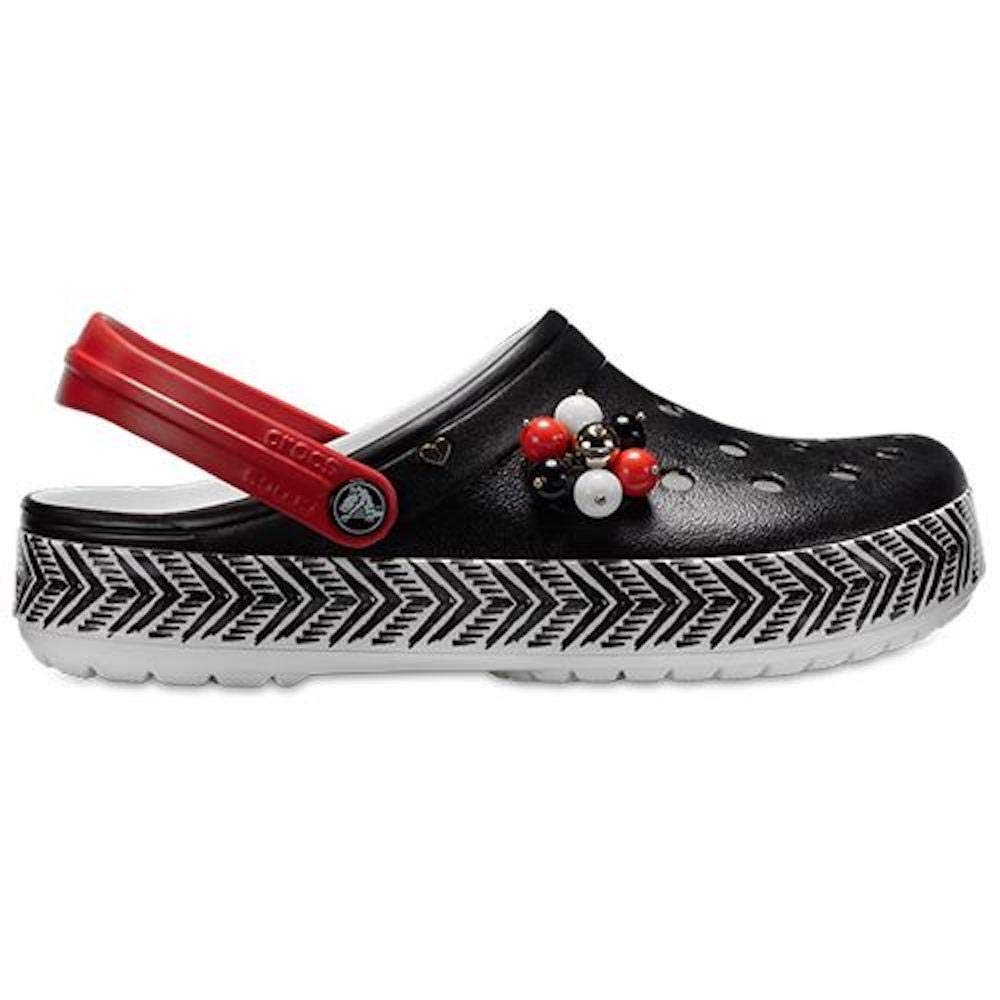 CrocsCrocband Clog Sandal Shoes Drew Collection Print in Black, White  Orange 205354 066 [UK