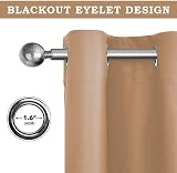 Aspire Homeware Blackout Curtains 66x72 Eyelet Thermal Beige Pair view 7
