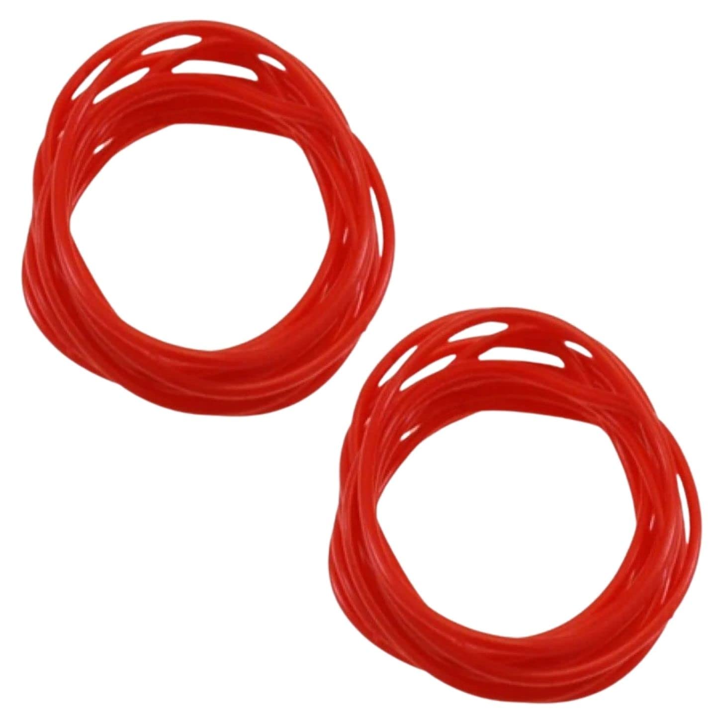 Topkids Accessories 24pc Gummy Bracelets Rubber Bangles Kids Party Bag Favour Fillers Jelly Jewellery Wrist Bands 80s Neon 90s Fancy Dress Fashion Wristbands (Red) — image 1