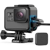 Sametop Case Housing Frame Mount Accessories for GoPro Hero 7 6 5 Cameras | with Lens Cap, for Go Pro Hero7 Black/Silver/White, 6/5 Black, (2018) Cameras