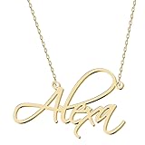 UMAGICBOX Personalized Alexa Name Necklace 18K Gold
