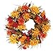 Fall Mum Wreath by OakRidge™, 18” Diameter, Silk Floral Autumn Home Décor for Indoor/Outdoor Use