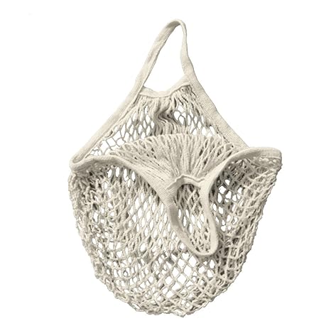 RETON 15 Inch Netztasche Organic Cotton String Einkaufstasche Net Woven wiederverwendbare Tasche - Weiß
