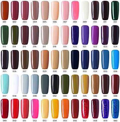 MAXSHIGER Gel Nail Polish 60 Colours Sets 15ml Manicure Kit UV Led Gels Set Sweet Lovely Colours Spring Summer Style Yellow Red Blue Pink Purple Professional Or Home Use