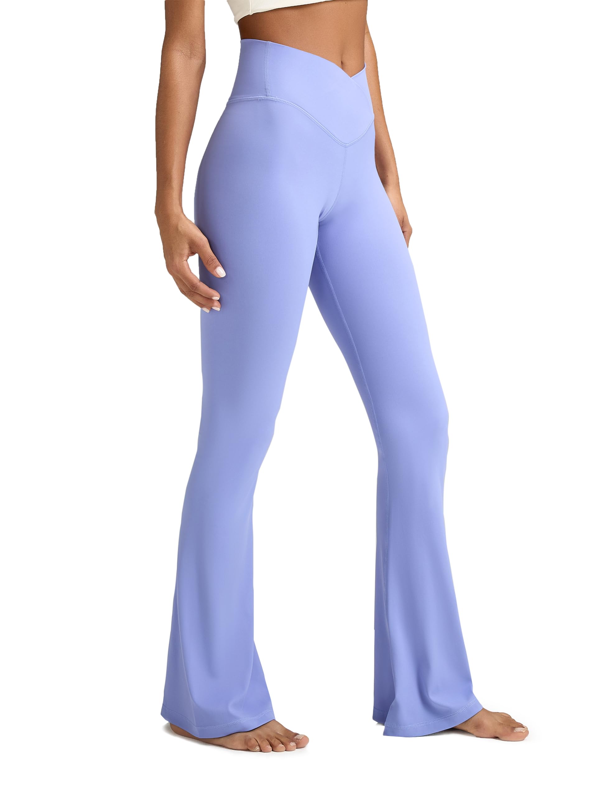 Photo 1 of ESOFT Women's Crossover Flare Leggings, High Waisted Wide Leg Flared Yoga Pants