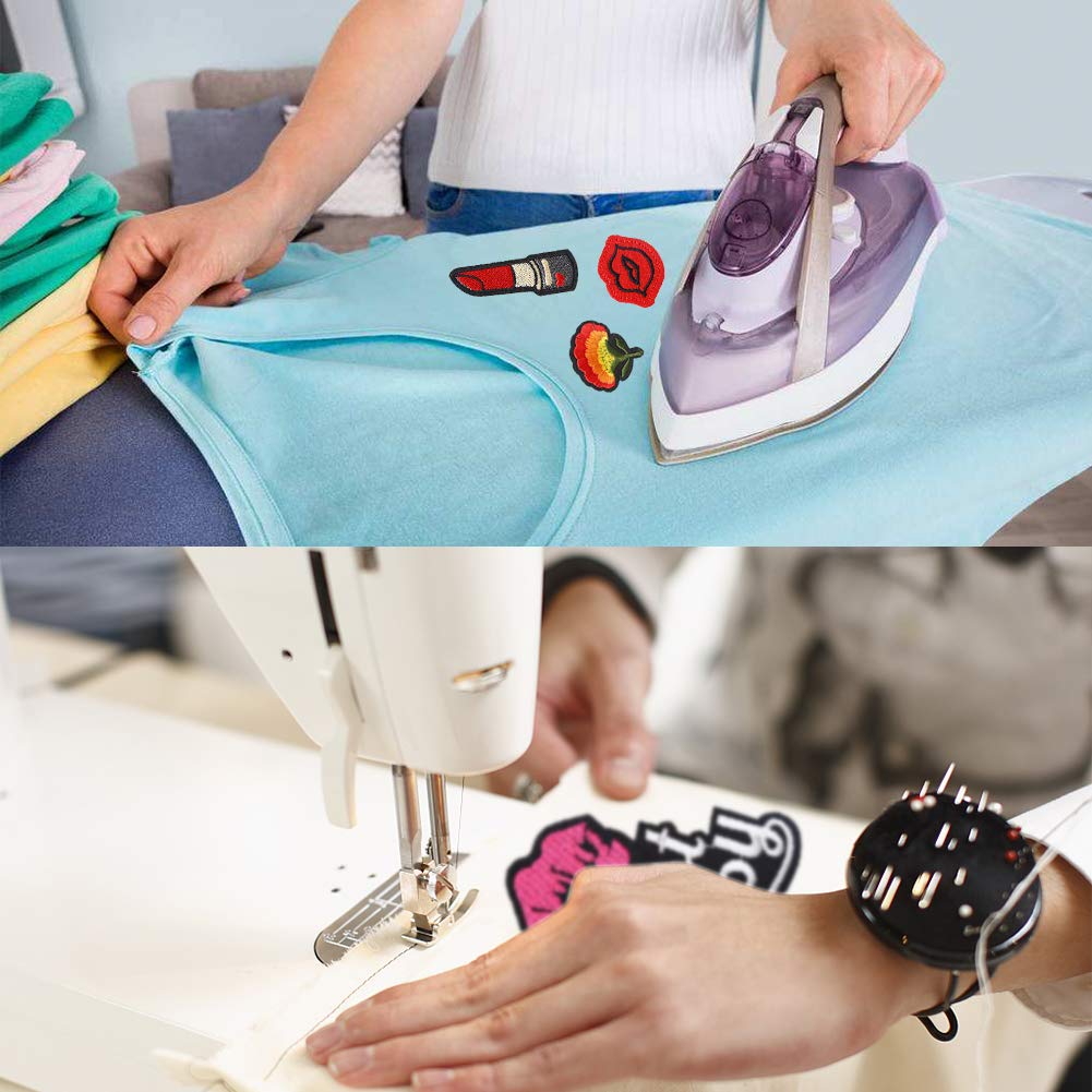 25PCS Lip Embroidered Patches, DIY Assorted Sew On/Iron On Patch Applique Clothes